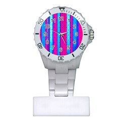 Warped Stripy Dots Plastic Nurses Watch by essentialimage365