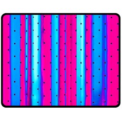 Warped Stripy Dots Double Sided Fleece Blanket (medium)  by essentialimage365