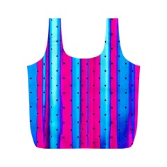 Warped Stripy Dots Full Print Recycle Bag (m) by essentialimage365