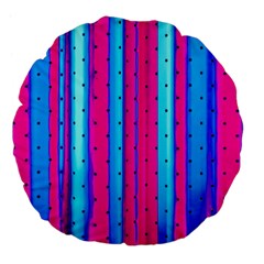 Warped Stripy Dots Large 18  Premium Flano Round Cushions by essentialimage365