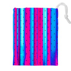 Warped Stripy Dots Drawstring Pouch (5xl) by essentialimage365