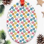 Multicolored Sweet Donuts Ornament (Oval) Front