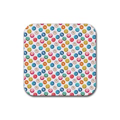 Multicolored Sweet Donuts Rubber Coaster (square) by SychEva