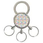 Multicolored Sweet Donuts 3-Ring Key Chain Front