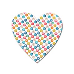 Multicolored Sweet Donuts Heart Magnet by SychEva