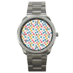 Multicolored Sweet Donuts Sport Metal Watch by SychEva