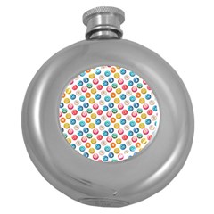 Multicolored Sweet Donuts Round Hip Flask (5 Oz) by SychEva