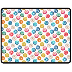 Multicolored Sweet Donuts Fleece Blanket (medium)  by SychEva