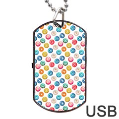 Multicolored Sweet Donuts Dog Tag Usb Flash (two Sides) by SychEva