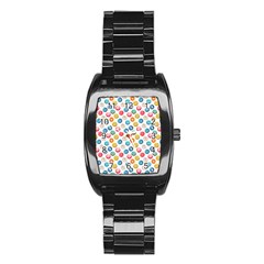 Multicolored Sweet Donuts Stainless Steel Barrel Watch by SychEva