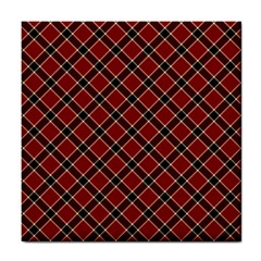 Dark Red Tartan, Retro Buffalo Plaid, Tiled Pattern Tile Coaster by Casemiro