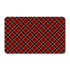 Dark Red Tartan, Retro Buffalo Plaid, Tiled Pattern Magnet (rectangular) by Casemiro