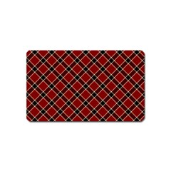 Dark Red Tartan, Retro Buffalo Plaid, Tiled Pattern Magnet (name Card) by Casemiro