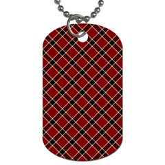 Dark Red Tartan, Retro Buffalo Plaid, Tiled Pattern Dog Tag (two Sides) by Casemiro