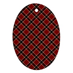 Dark Red Tartan, Retro Buffalo Plaid, Tiled Pattern Oval Ornament (two Sides) by Casemiro