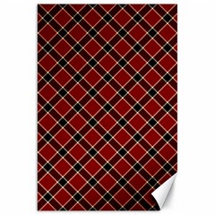 Dark Red Tartan, Retro Buffalo Plaid, Tiled Pattern Canvas 20  X 30  by Casemiro