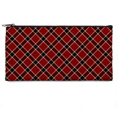 Dark Red Tartan, Retro Buffalo Plaid, Tiled Pattern Pencil Case by Casemiro