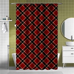 Dark Red Tartan, Retro Buffalo Plaid, Tiled Pattern Shower Curtain 48  X 72  (small)  by Casemiro