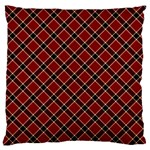 Dark red tartan, retro buffalo plaid, tiled pattern Large Flano Cushion Case (Two Sides) Back