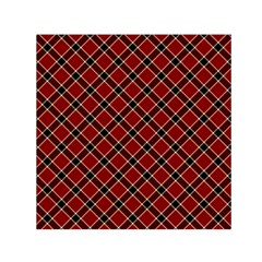 Dark Red Tartan, Retro Buffalo Plaid, Tiled Pattern Small Satin Scarf (square) by Casemiro