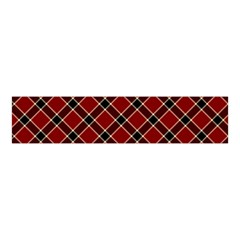 Dark Red Tartan, Retro Buffalo Plaid, Tiled Pattern Velvet Scrunchie by Casemiro