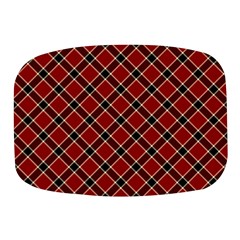 Dark Red Tartan, Retro Buffalo Plaid, Tiled Pattern Mini Square Pill Box by Casemiro