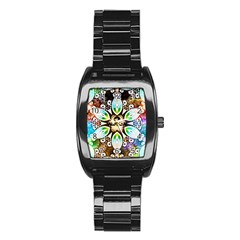 375 Chroma Digital Art Custom Stainless Steel Barrel Watch by Drippycreamart