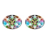 375 Chroma Digital Art Custom Cufflinks (Oval) Front(Pair)