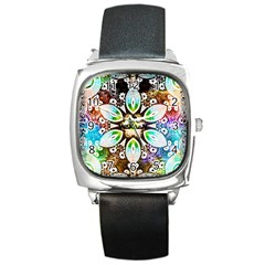 375 Chroma Digital Art Custom Square Metal Watch by Drippycreamart