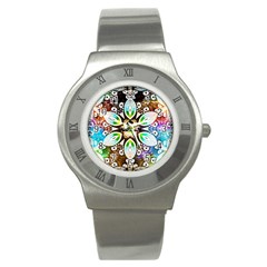 375 Chroma Digital Art Custom Stainless Steel Watch by Drippycreamart