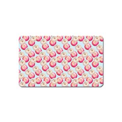 Pink And White Donuts On Blue Magnet (name Card) by SychEva