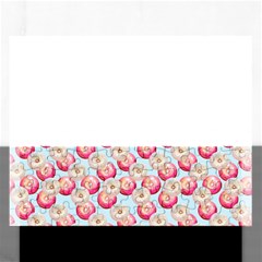 Pink And White Donuts On Blue Rectangular Jigsaw Puzzl by SychEva