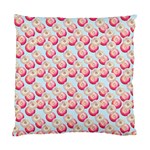 Pink And White Donuts On Blue Standard Cushion Case (One Side) Front