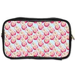 Pink And White Donuts On Blue Toiletries Bag (two Sides) by SychEva