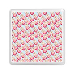 Pink And White Donuts On Blue Memory Card Reader (square) by SychEva