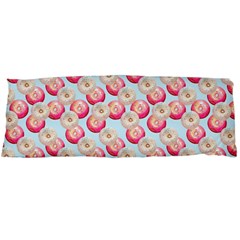 Pink And White Donuts On Blue Body Pillow Case (dakimakura) by SychEva