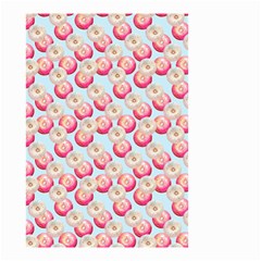 Pink And White Donuts On Blue Small Garden Flag (two Sides) by SychEva