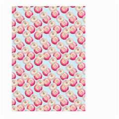 Pink And White Donuts On Blue Large Garden Flag (two Sides) by SychEva