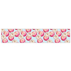 Pink And White Donuts On Blue Small Flano Scarf by SychEva