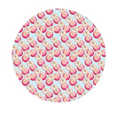 Pink And White Donuts On Blue Mini Round Pill Box (pack Of 3) by SychEva