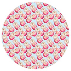 Pink And White Donuts On Blue Round Trivet