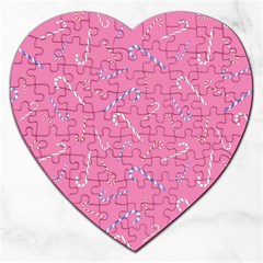 Sweet Christmas Candy Jigsaw Puzzle (heart) by SychEva