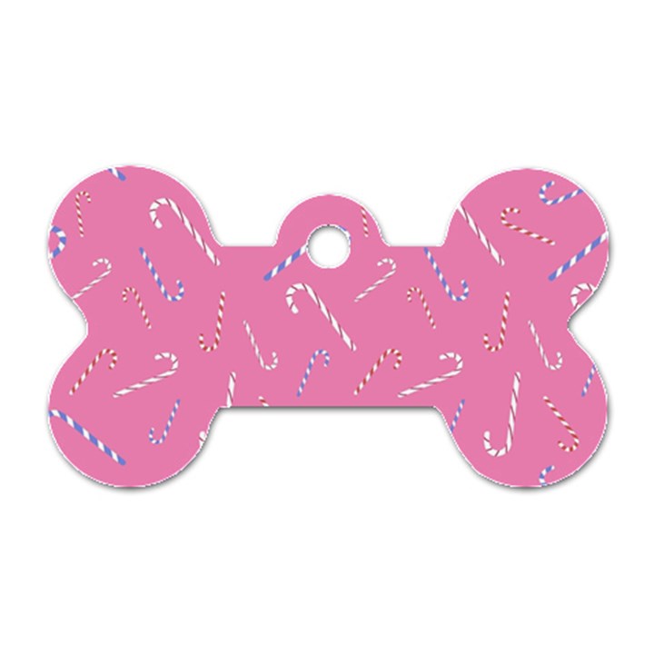 Sweet Christmas Candy Dog Tag Bone (One Side)