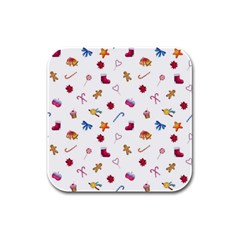 Christmas Elements Rubber Square Coaster (4 Pack) by SychEva