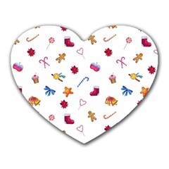 Christmas Elements Heart Mousepads by SychEva