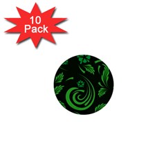 Folk Flowers Print Floral Pattern Ethnic Art 1  Mini Buttons (10 Pack)  by Eskimos