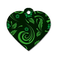 Folk Flowers Print Floral Pattern Ethnic Art Dog Tag Heart (one Side) by Eskimos