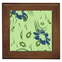 Folk Flowers Print Floral Pattern Ethnic Art Framed Tile by Eskimos