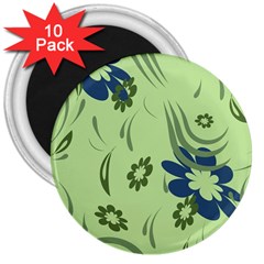 Folk Flowers Print Floral Pattern Ethnic Art 3  Magnets (10 Pack)  by Eskimos