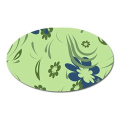 Folk Flowers Print Floral Pattern Ethnic Art Oval Magnet by Eskimos